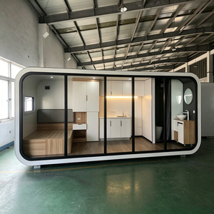 <span class=keywords><strong>Cabane</strong></span> miniature portable en forme de pomme, <span class=keywords><strong>cabane</strong></span> modulaire préfabriquée avec cuisine et toilettes, adaptée aux maisons familiales - Product Image 1