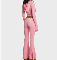 Luluxixiyaya Ensemble 4 pièces en velours doux rose 300 g/m² pour femme : gilet, short, sweat à capuche zippé et pantalon de jogging