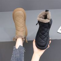 Meilleures ventes TikTok Live, nouvelle arrivée hiver, bottes de neige pour femmes, mi-hautes, doublées en polaire, épaisses, double fermeture éclair, légères