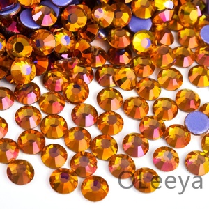 OLeeya German Glue Glass Hot Fix Rhinestone SS6-SS30 Peacock Blue Light Iron on Custom Rhinestone for <b>Bikini</b> Decorations - Product Image 4