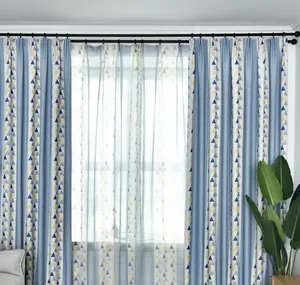 Printing Geometric Patterns Custom Blackout Curtain Window Curtains For Bedroom Treatment 100% Polyester