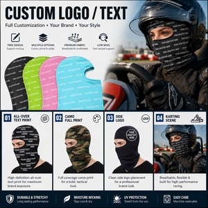 <span class=keywords><strong>Cagoule</strong></span> et Masque Facial Unisexe Personnalisable par Sublimation Numérique, Impression Logos Intégrale, Couleur Unie pour le Sport - Product Image 3