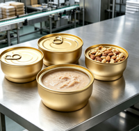 Pot de conservation alimentaire en aluminium de 300 ml avec bouchon couronne laqué, de qualité alimentaire, pour aliments pour animaux de compagnie
