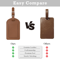Étiquettes de bagage de voyage de luxe en cuir véritable souple, faites à la main, durables, pour sac à dos, valise, sac à main, élégantes et protectrices de la vie privée