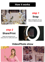 Photobooth portable pour iPad avec support Bluetooth rotatif, machine de photobooth pour fêtes et couples, disponible en entrepôts US/CA/UK