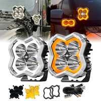 Luces de montaje en capó de 5 pulgadas, las más nuevas de 2026, 17600LM 152W, con DRL blanco y efecto de persecución ámbar, para todoterreno 4x4, luces de zanja para Jeep Tacoma