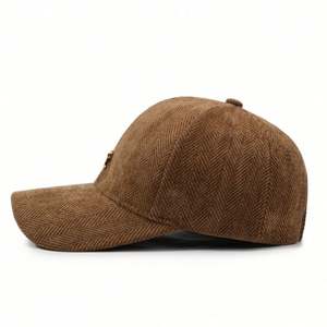 Casquette de baseball structurée élégante à motif pied-de-poule pour femme, chapeau de sport chaud et tendance avec nœud pour l'hiver - Product Image 2
