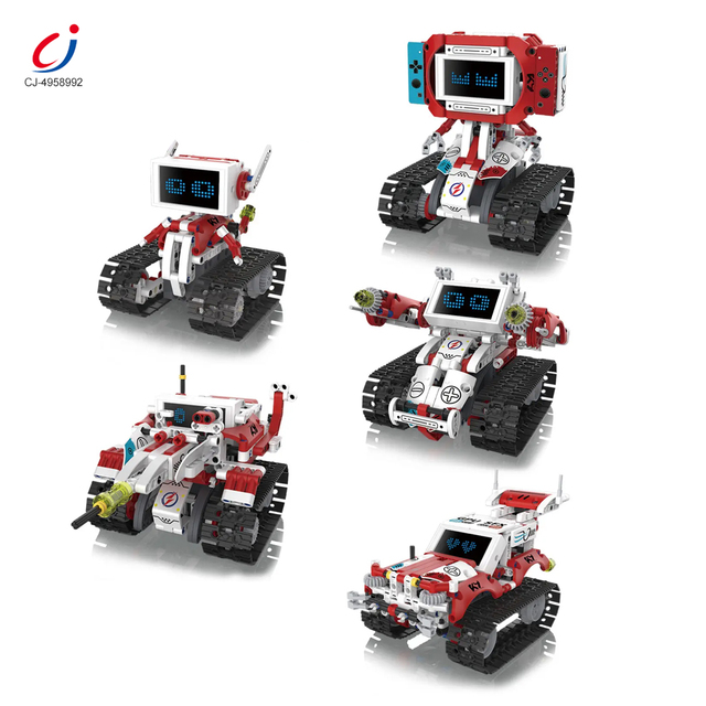 Chengji Diy Stem Construction Rc Cars Building Block Kit 5in1 Robot Educational Programmable Smart Car Remote Control for Kids