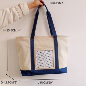 6*6 Inch Insert Needlepoint Project <strong>Bag</strong> Work in Progress Waterproof Canvas <strong>Navy</strong> Tote Handbag Canvas Self-Finishing Boat Tote <strong>Bag</strong> - Product Image 5