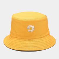 Topi nelayan bunga aster kecil baru untuk pria wanita topi baskom Denim dua sisi trendi jalanan untuk bordir 3D musim semi musim panas