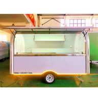 Gerobak Jajanan Jalanan Mobile, Gerobak Makanan Cepat Saji Outdoor, Trailer Truk Makanan Crepe dengan Dapur Mobile Snack dan Peralatan Lengkap