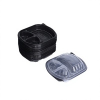 Contenants alimentaires jetables en PP de qualité alimentaire à 3 compartiments, boîte bento micro-ondable avec couvercle, vente en gros pour emballage à emporter