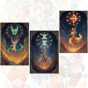 GP Douze Constellations ArtBoard Personnalisé Anime Elf <span class=keywords><strong>Carte</strong></span> <span class=keywords><strong>Anniversaire</strong></span> Décoration Cadeau Vente en Gros Jeu de Société Pokemoned Fournisseur de Cartes - Product Image 1