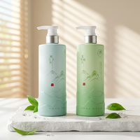 Bouteille de lotion cylindrique en PET mat de 500 ml avec logo personnalisé, fond surélevé, couleur dégradée, distributeur de shampoing vide en plastique avec pompe – Vente en gros