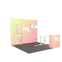 Sans outil 10x10 aluminium SEG LED rétro-éclairé support suspendu affichage mode salon stand