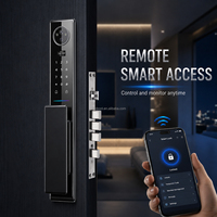 Cerradura Inteligente Automática Tuya WiFi con Ojo de Gato HD, Desbloqueo por Huella Dactilar 3D, Reconocimiento Facial y Contraseña para Puertas de Madera y Aluminio