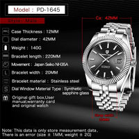 Montre mécanique pour homme PAGANI DESIGN Pd 1645, montre automatique de luxe, sport, acier inoxydable, étanche, montre pour homme, Relogio Masculino