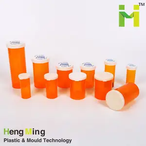 13 Dram Dược Kê Toa Lọ Amber Thuốc Chống Trẻ Em Chai Với Push Down Nhựa Caps