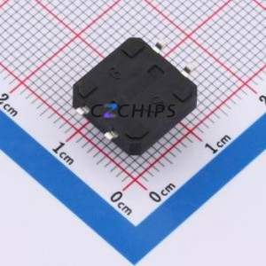 HX 12x12x7.3TPFT-B Tactile Switch SMD-4P,11.8x11.8mm Switch Single Pole Single Throw Square Button 2.5N Vertical Mount - Product Image 2