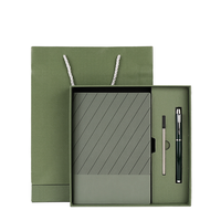 Cuaderno de Lujo A5 con Encuadernación Térmica en Cuero/PU y Juego de Bolígrafos con Logotipo Personalizado para Regalos Corporativos, Eventos y Souvenirs