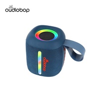 Haut-parleur portable en tissu avec subwoofer et LED, en matériau ABS, 1800 mAh, Type-C, pour extérieur, avec fentes TF USB AUX et sangle de transport