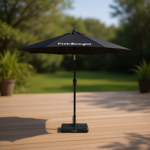 Ombrellone da esterno bifacciale con palo in alluminio da 3 m, apertura a manovella e base in resina per spiaggia e patio - Product Image 2