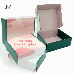 משלוח דגימות מותאם אישית מודפס לוגו חום חינם נייר קופסות קרטון גלי אריזת מיילר Box