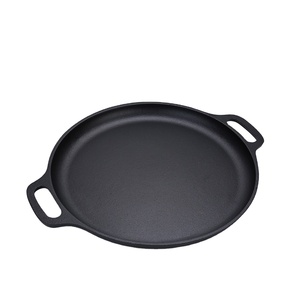 Sartén grande de hierro fundido presazonada de 30cm con 2 asas de bucle para hornear, cocinar, acampar, para pizza y paella - Product Image 1