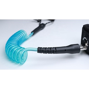 Laisse de bras en corde spirale durable pour <span class=keywords><strong>bodyboard</strong></span>, avec mousqueton en acier inoxydable, pour paddle board et utilisation en mer, sangles et stoppeurs personnalisés pour foil - Product Image 6