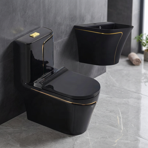 WC monobloc luxueux Vistaar avec lavabo mural suspendu, ensemble de salle de bain coloré, WC, commode, articles sanitaires - Product Image 6
