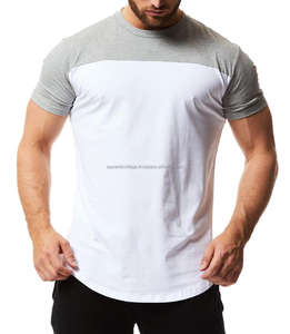 T-shirt à manches courtes pour hommes, vêtement de rue, slim et décontracté, à la mode, jogging, avec ourlet incurvé, vente en gros, 2019 - Product Image 5