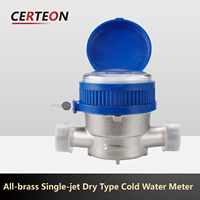 Compteur d Eau en Laiton 1/2 Pouce DN15 Jet Unique Résidentiel Compact Classe B Pour Eau Chaude et Froide