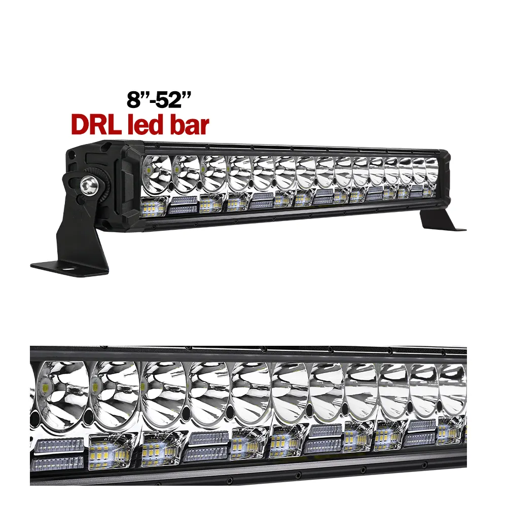 E-סימן מתח גבוה Brightest קומבו קרן DRL 4X4 Off Road אורות 8 "12" 20 "32'' 40 52 אינץ רכב DRL LED אור בר