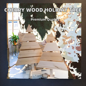HANDMADE HIGH QUALITY ECO FRIENDLY WOODEN CHRISTMAS <b>TREE</b> DEcoration Ornamental Cherry Wood Weather Resistant Any Season Gift - Product Image 2