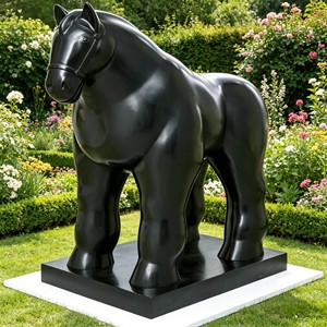 Personnalisez la célèbre sculpture en cuivre de <span class=keywords><strong>Fernando</strong></span> Botero, Femme obèse montant à cheval, utilisant la technique de coulée pour la décoration artistique extérieure de Noël - Product Image 3