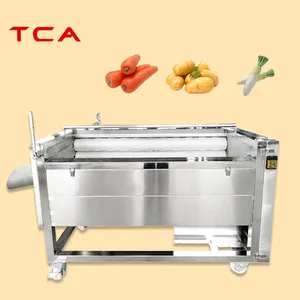 TCA 300-400kgh automatic root vegetable cleaning peeling production line carrot peeling machine SUS 304 potato peeling machine