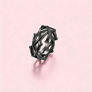 Anillo de Espinas Huecas de Acero Inoxidable, Anillo de Dientes de Dragón, Anillo de Espinas Huecas, Bague Epines Creuses - Product Image 4