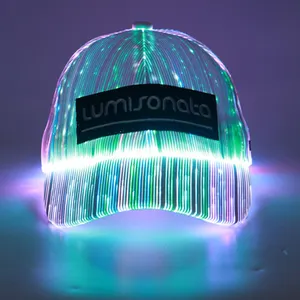 Glow in the Dark Fiber Optic Party Hat Unisex Festival Rave Led Light Up Led Hats Cap