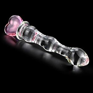 Plug <span class=keywords><strong>Anale</strong></span> in Cristallo di Grado Medico per Stimolazione Vaginale <span class=keywords><strong>Anale</strong></span> Maschile e Femminile, <span class=keywords><strong>Dildo</strong></span> Trasparente con Design a Cuore di Pesca e Sfere Giocattolo - Product Image 3