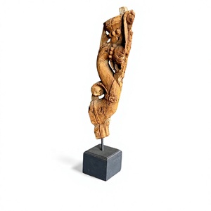 Antique Wooden Bracket with Plant Pattern Traditional Design Style for Living Room - Product Image 1