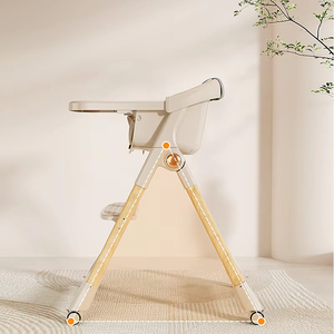 <span class=keywords><strong>Silla</strong></span> de comedor de bebé ajustable 3 en 1 de lujo para niños con diseño plegable y <span class=keywords><strong>ruedas</strong></span> giratorias opcionales - Product Image 4
