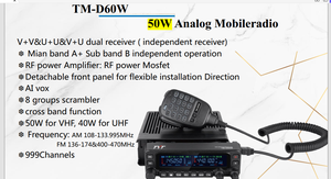 <span class=keywords><strong>Radio</strong></span> <span class=keywords><strong>de</strong></span> Comunicaciones <span class=keywords><strong>de</strong></span> Alta Potencia y Largo Alcance TYT TM-D70W VHF UHF 70W, Transceptor <span class=keywords><strong>FM</strong></span> TM-281A TM-481A, Estación <span class=keywords><strong>de</strong></span> <span class=keywords><strong>Radio</strong></span> Móvil para Automóvil - Product Image 6