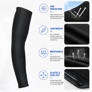 Manicotto Sottile e Traspirante Personalizzabile in Seta Ghiacciata per <span class=keywords><strong>Sport</strong></span> all'Aperto <span class=keywords><strong>Uomo</strong></span> Donna Ciclismo Basket Protezione Solare Gomito - Product Image 4