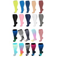 Chaussettes de compression personnalisées à hauteur du genou pour femmes et hommes, grandes tailles, mollets larges, compression graduée 30 mmHg, en nylon