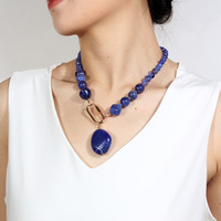 Collier tendance pour femme en perles de plastique vintage NK23010, chaîne serpent géométrique bicolore plaqué or, style décontracté