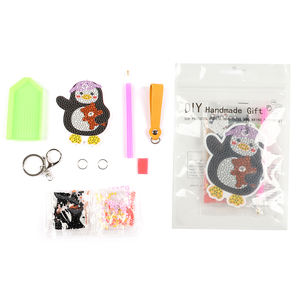 Kits <span class=keywords><strong>de</strong></span> <span class=keywords><strong>peinture</strong></span> diamant 3D créatifs à coller, thème animaux hiboux nature, porte-clés faits main, écologiques, jouets - Product Image 2