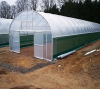Kit complet de serre de culture tunnel commerciale, serre tunnel pour tomates, serre agricole en film plastique monopente en PE