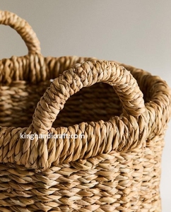 Cesta de Almacenamiento Plegable de Seagrass Ecológica Hecha a Mano al por Mayor, Organizador Moderno Tejido Natural con Asas para Decoración del Hogar - Product Image 5