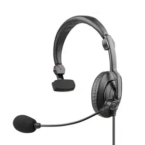 Único lado sobre a cabeça Headphone ruído cancelamento fone de ouvido com microfone para TK-270 TK-3107 TH41AT TH-235A KPG75D interfone