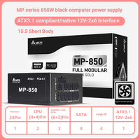 Delta MP850 Hitam 850W Gold Medal Full Mode ATX3.1 Catu Daya Komputer Desktop/Server dengan Kipas Start/Stop 8 Port Tersedia